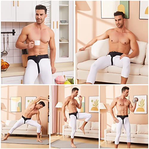 TENB Hernia Belt for Men Hernia Support Truss Inguinal or Sports Hernia, Adjustable Waist Strap with Removable Compression Pads Breathable Material (Black, X-Large)