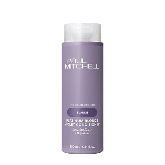 Paul Mitchell Platinum Blonde Violet Conditioner, Banishes Brass + Brightens, Ideal for Light to Medium Blonde, Silver, Gray or White Hair, 10.14 fl. oz
