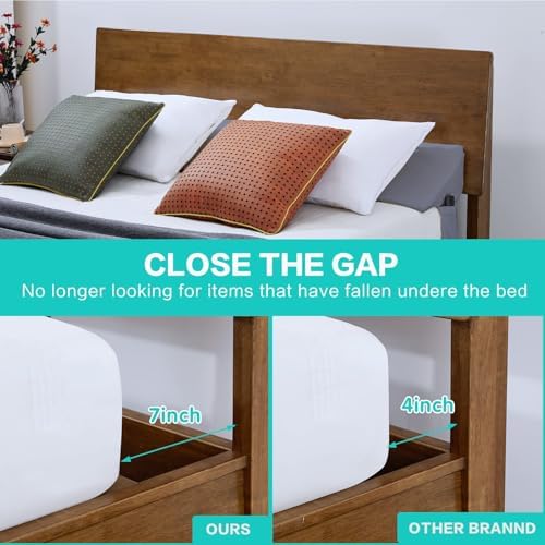 SLIGUY King Size Bed Wedge Pillow Headboard Pillow Mattress Wedge Bed Gap Filler Fill The Gap (0-7") Between Your Headboard and Mattress for Sleeping Backrest Pillow（Grey 76"x10"x6"）
