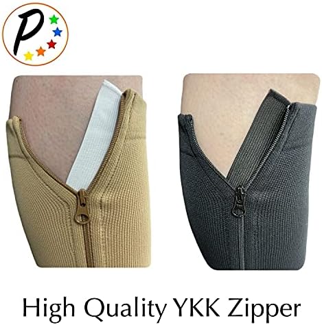 Original Open Toe 20-30 mmHg Firm Compression Circulation Zipper Socks (Black, 5X-Large)
