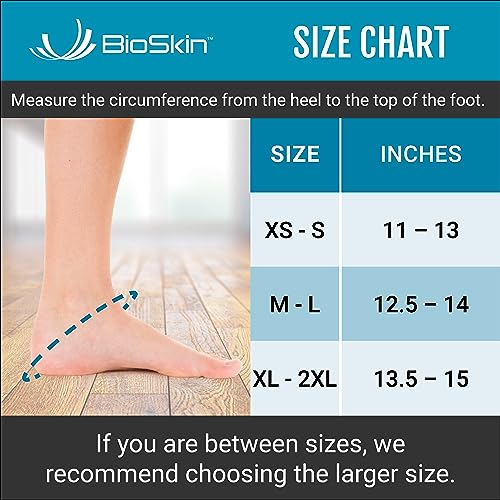 BioSkin Ankle Compression Brace - Sprained Ankle, Post Injury Support Brace for Women and Men, Swollen Feet Relief, HSA or FSA Eligible (Medium)