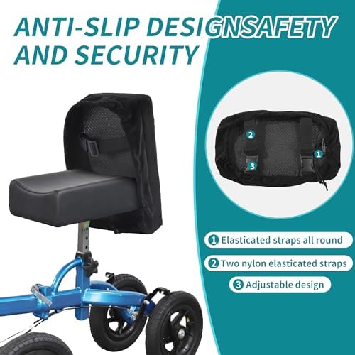BALAPET Cooling Gel Knee Scooter Cushion Cover, Soft and Comfortable Knee Scooter Pad with Removable 2'' Thick Memory Foam Cushion for Any Knee Scooter