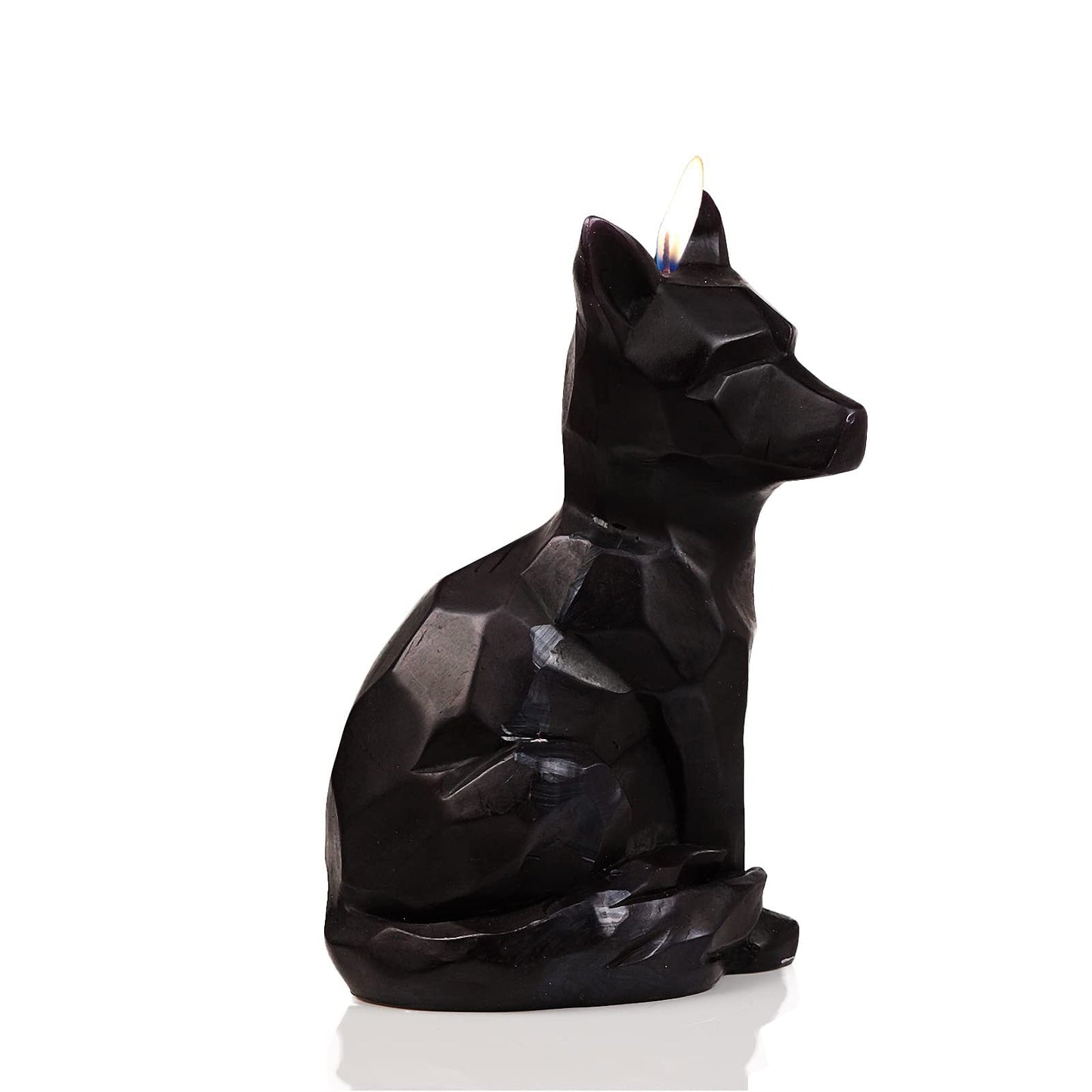 Geometric Fox Candle - Spooky Unique Gift for Animal Lovers - Goth, Gothic Skeleton Candle 7" H - Burns for 5 Hours"