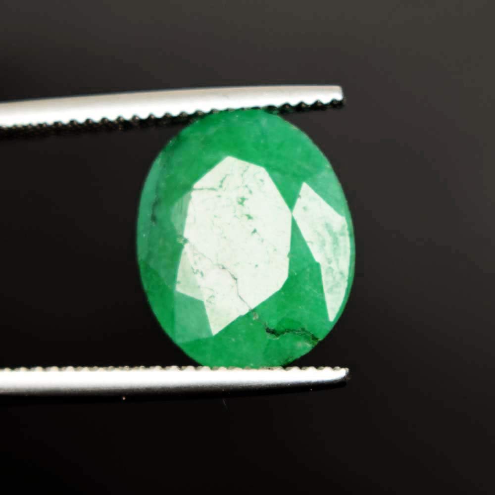 GEMHUB Gemstone For Jewelry Making 5.20 Carat Colombian Egl Certified Natural Green Emerald Oval Cut Loose Gemstone Jewelry For Women