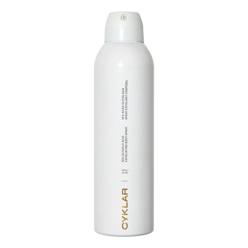 Cyklar Glycolic Acid Exfoliating Body Spray – 10% AHA Toner for Face & Body. Skin-Smoothing Spray with Peptides & Enzymes – Fragrance-Free, 6 fl oz