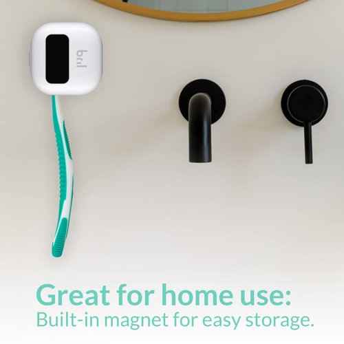 Bril UV-C Toothbrush Cleaner, Portable Cover, Magnetic Holder, and Travel Case for Any Size Toothbrush, White, Black (3 Pack)