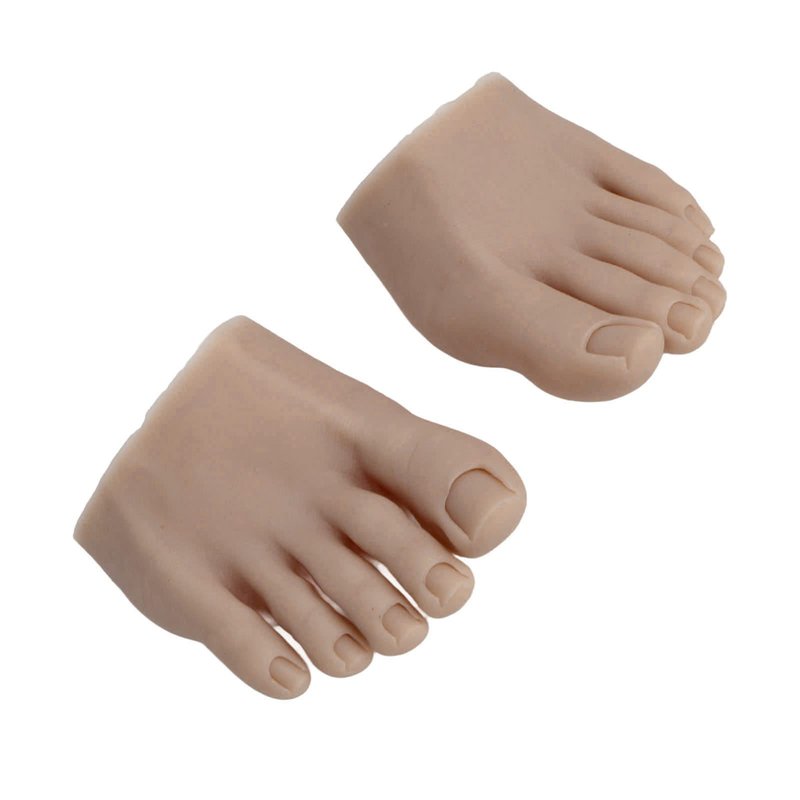 1 Pair Silicone Fake Foot Model for Nail Art and Practice - Realistic Half Foot Display for Beginners - Washable, Reusable Pedicure Tools