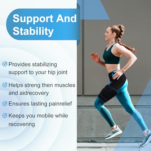Hip Brace for Sciatica Pain Relief Devices Adjustable Hamstring,Thigh,Groin Compression Wrap Sciatic Nerve Brace for Men and Women –Support for Sciatica Hip Pain Relief (Left)