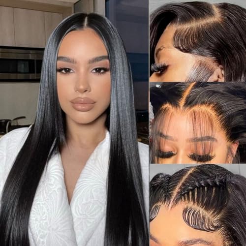 LICHANG 200 Density 13x4 Lace Front Wigs Human Hair 13x4 HD Frontal Human Hair Lace Front Wigs Straight Wigs Human Hair Straight Glueless Human Pre Plucked for Women 26 Inch