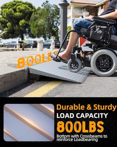VNN Door Threshold Ramp, Threshold Ramps for Doorways, Ideal Entry Handicap Ramp for Elderly Wheelchairs, Carts, Scooters and Walkers, Door Ramp for 2in Rise(33.5" L * 31.7" W, Alloy Iron, 800LBS)