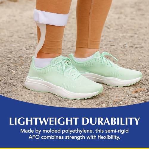 Brace Direct Semi-Rigid Leaf Spring AFO for Foot Drop - Lightweight Posterior Ankle-Foot Orthosis - Trimmable Fit (Men’s Left)