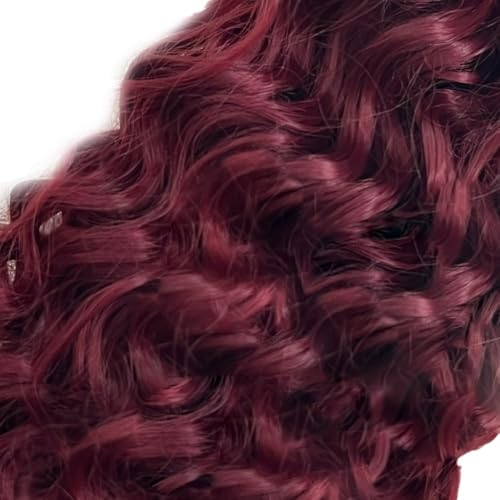 Augfst Brazilian Virgin Human Hair Bundles Burgundy 99J Water Wave Curly Human Hair Bundles 20 22 24 inch Unprocessed Brazilian Wine Red Quick Weave Hair for Black Women