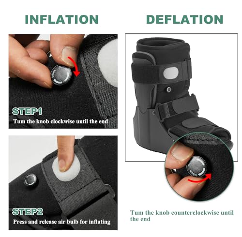 Short Walking Boot, Air CAM Fracture Boot Protection Walker with Plastic Molded Uprights Support for Sprained Ankle Injured Broken Foot Recovery Fits Left or Right Foot X-Large
