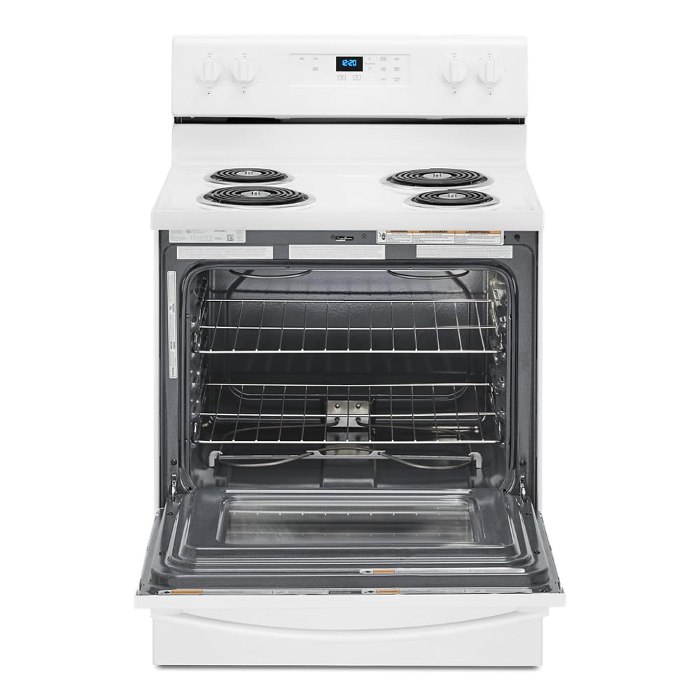 Whirlpool 30 in. 4.8 cu. ft. 4 Burner Element Electric Range with Keep Warm Setting in White with Storage Drawer