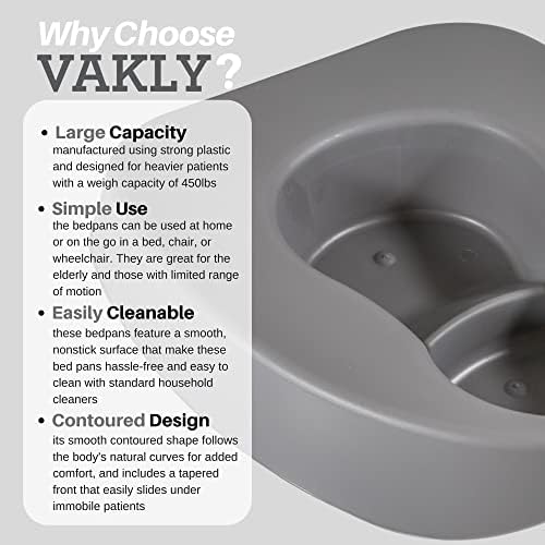 Heavy Duty Large Bariatric Bedpan – Wide Smooth Contoured Stackable Bed Pan – Portable and Easy to Clean - for Bed-Bound/Bedridden Patient for Women and Men (20)
