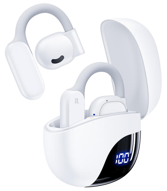 AI Translation Earbuds Real Time 164 Languages 80H Playtime Translator Ear Buds Audifonos Traductores Inglés Español Wireless Earphones Bluetooth Headphones for Travel Business Meeting Learning White
