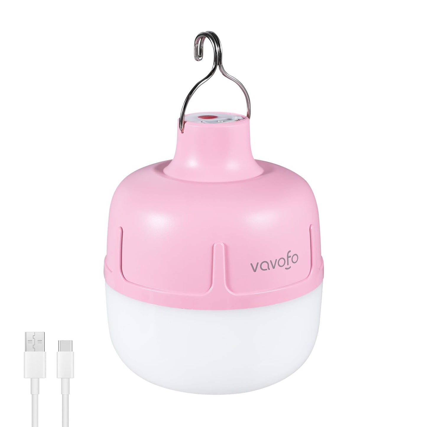 VAVOFO 20W LED Camping Lantern Rechargeable, 1200LM Camping Light, 3000mAh Portable Tent Light , IP65 Waterproof Flashlight Lanterns for Emergencies ,Power Outages,Hiking (Pink)