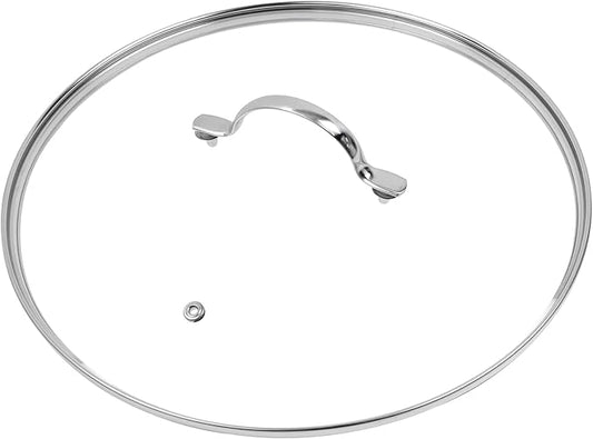 12.5" Tempered Glass Pan Lid with Steam Vent, Thickened to 4mm and Dishwasher Safe and Oven up to 480â, Universal Lid Fit for Cast Iron Skillets, Frying Saute Pan, Cooking Pot