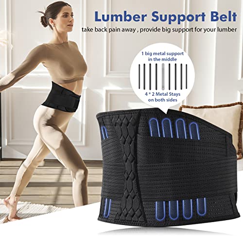 Lumbar Support Belt Lower Back Brace for Lifting, Herniated Disc, Sciatica, Pain Relief,Breathable Lumbar Brace for Men & Women