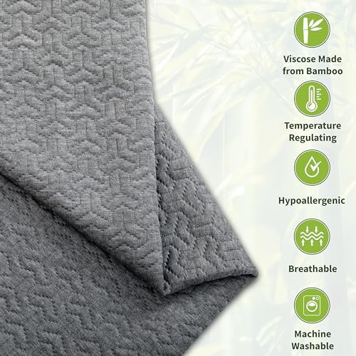 Wedge Pillow Cover for 24x24x12 Bed Wedge Pillow, Hypoallergenic Replacement Case Cover with Zipper & Pockets, Gray
