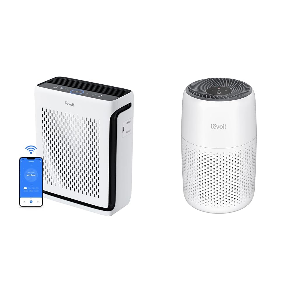 LEVOIT Air Purifiers, Vital100S & Air Purifiers for Bedroom Home, HEPA Filter Cleaner with Fragrance Sponge, White