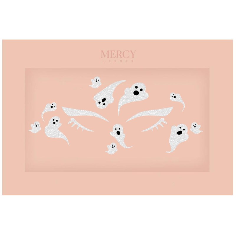 Ghosts Face Stickers by Mercy London Holiday Accessories Face Gems Jewels All In One Stick On Halloween