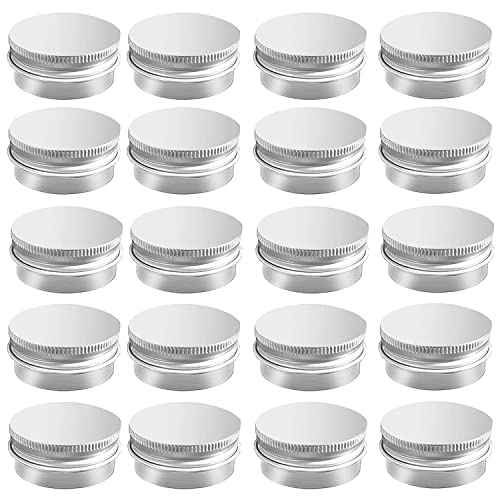 20 Pack 0.5 oz Aluminum Tin Jar with Screw Lid 15 ml Round Refillable Containers