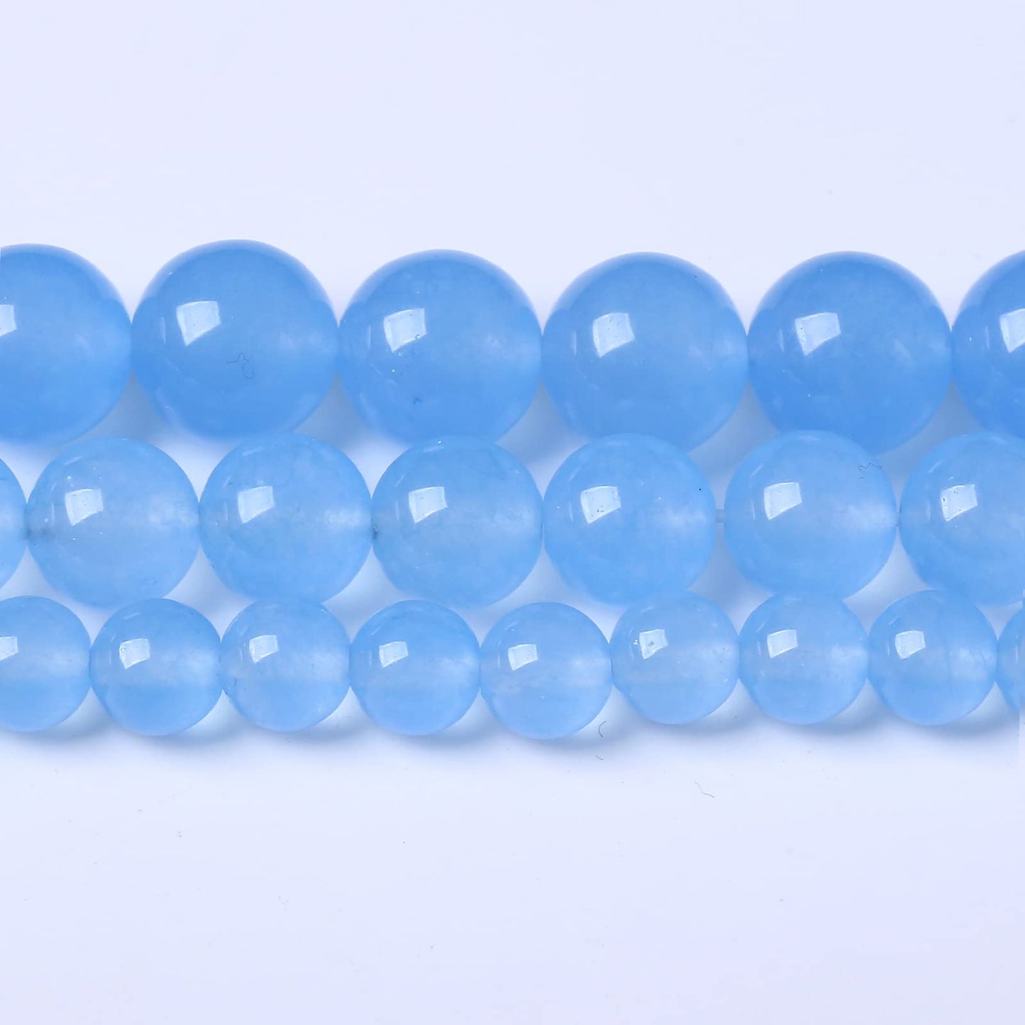 60PCS 6MM Natural Aquamarine Chalcedony Stone Beads Energy Healing Beads for DIY Jewelry Bracelet Necklace Making for Jewelry Making15Inch