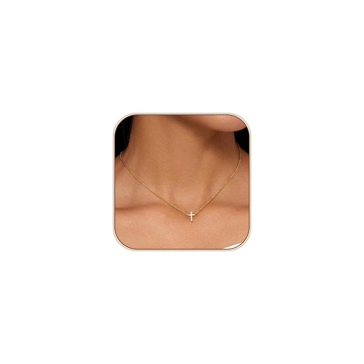 HAXIYA Cross Necklace for Women Dainty Gold Plated Small Cross Pendant Necklaces Simple Gold Cross Choker Trendy Cute Cross Pendant Chain Faith for Women Jewelry Gift
