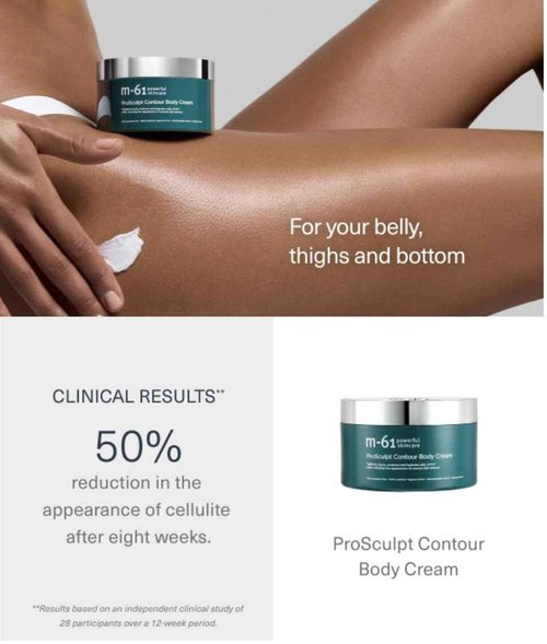m-61 ProSculpt Contour Body Cream | Firming Body Lotion Clinically Shown To Tighten, Tone, and Sculpt. Creamy, Fragrance Free - 5 Oz.