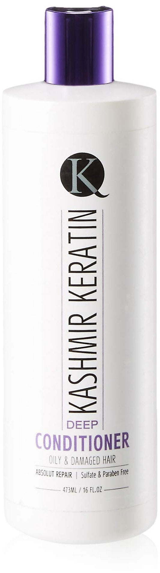 Kashmir Keratin Deep Conditioner For Oily And Damaged Hair Sulfate And Paraben FREE (16 Fl Oz.)