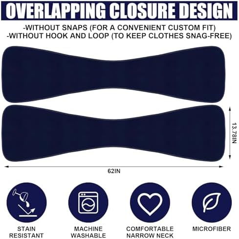 6 Pcs Adult Bibs Scarf for Eating Dignity Dining Protectors Scarf Bibs for Elderly Senior Citizens Washable(Blue)