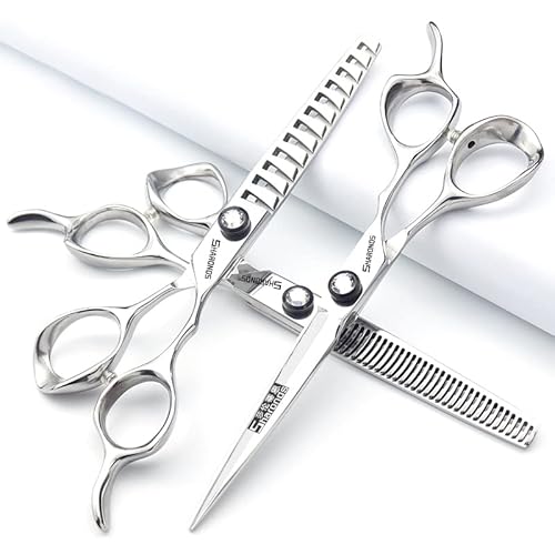 Japan 440 Steel Scissors Professional Hairdressing Scissors for Barber Thinning Hair Shears 5.5/6/6.5 Inch (6.5 Inch-3 Pieces)