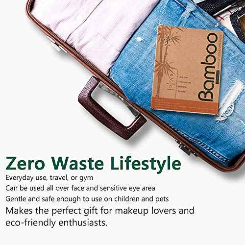 20 Packs Organic Reusable Makeup Remover Pads, Washable Bamboo Cotton Rounds for All Skin Types with Cotton Laundry Bag