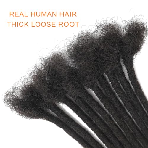 Dreadlock Extensions 0.4cm Thickness 10 Inch 60 Strands 100% Real Human Hair for Man/Women/Kids Full Handmade Permanent Loc Extensions Bundles Can Be Dyed Bleached Curled and Twisted (Soft Locs)