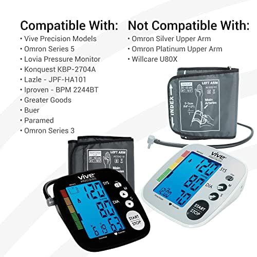 Blood Pressure Cuff Replacement - Compatible with Omron Series 5 & Most BP Monitors - Universal Cuff for Adults, Seniors & Elderly (X-Large)