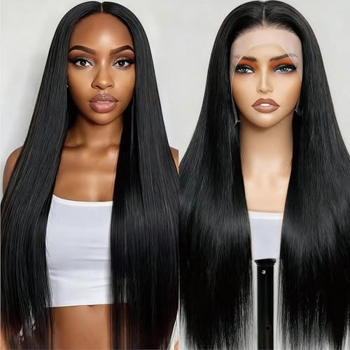 13x4 HD Lace Front Wigs Human Hair Straight Wigs for Black Women - 220% Density, Pre-Plucked Natural Hairline & Glueless Design for Effortless Style, 18 Inch