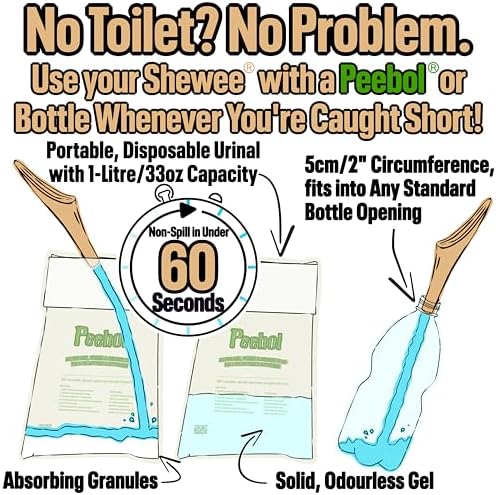SHEWEE Extreme Female Urinal – UK Made Reusable Pee Funnel, Travel Essential Camping Accessories Festival Essential, Stand to Pee Female Urination Device