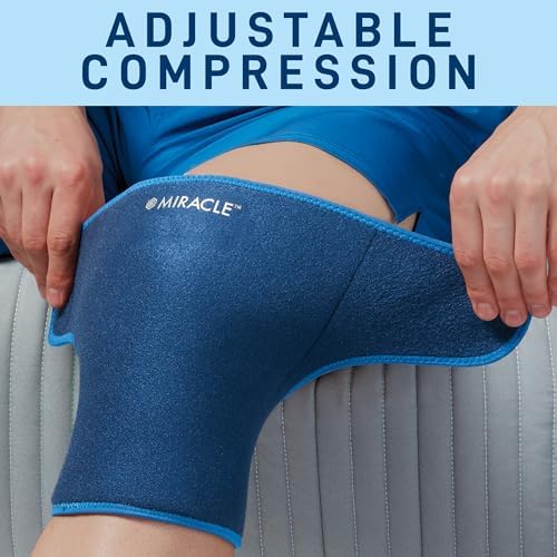 Miracle Knee Relief Gel-Infused Compression Wrap for 360-Degree Knee Support for Women & Men, Comfortable & Form Fitting Knee Wrap with Ultra-Soothing Cooling Gel, Designed for Cold & Hot Relief