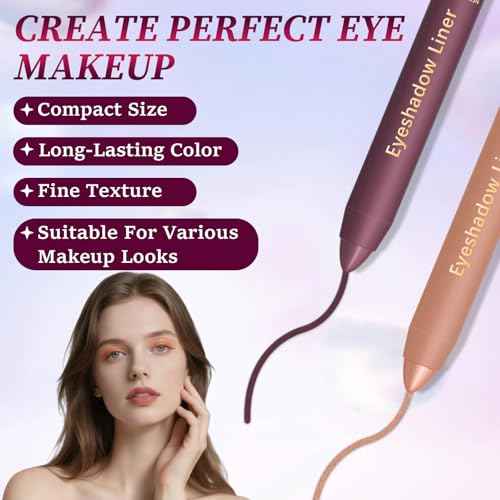 Shadow Liner 2-in-1 Eyeliner Eyeshadow, Shadow Liner Duo Plum, Eyeliner + Eyeshadow, Waterproof, Long-Lasting & Smudge-Proof Wear, Smooth, Easy to Color