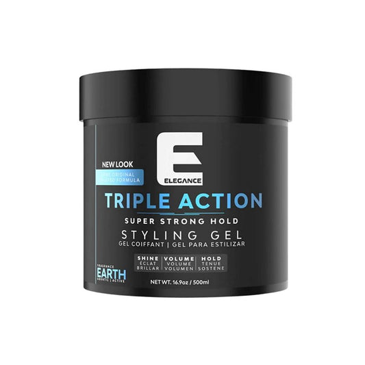 E Elegance Earth Fragrance Triple Action Hair Gel for Men And Women - Super Strong Hold, Extreme Volume, And Long Lasting Shine - Flake Free And Refreshing Fragrance - All Hair Types, 8.45oz