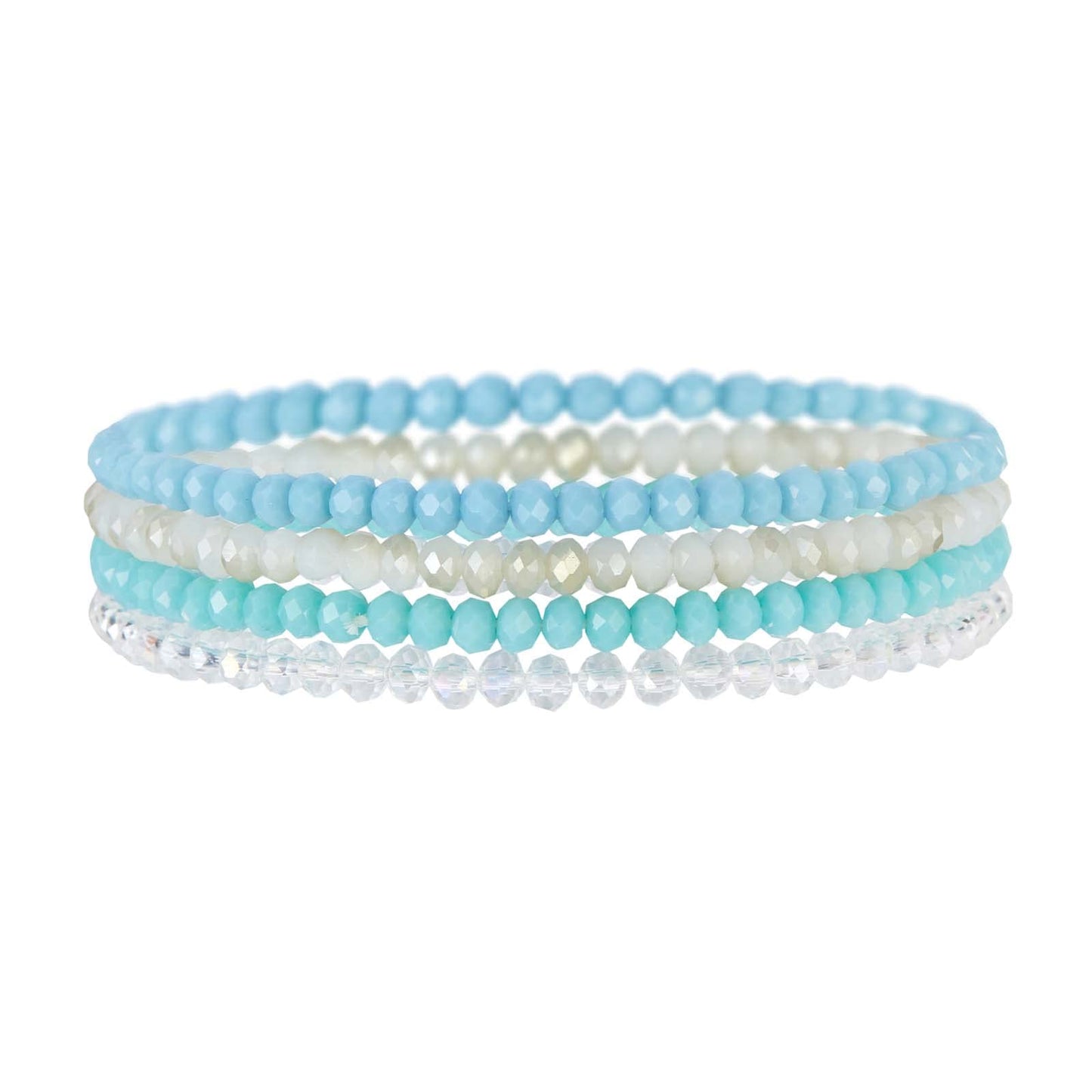 Noessla Beaded Boho Stretch Bracelet Colorful Stackable Crystal Beads Bracelets Trendy Costume Jewelry Mothers Day Gifts for Women(Light blue)