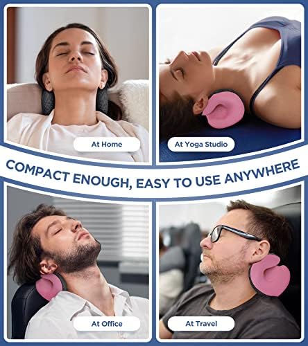 Neck Stretcher with Magnetic Therapy Cover, 2 Modes[Gentle/Strong] Pain Relief Cervical Traction Device, No Smell Neck and Shoulder Relaxer, Chiropractic Pillow for TMJ Headache Spine Alignment
