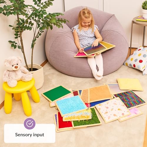 Sensory Wall Panel for Kids | Textured Tiles Sensory | Sensory Wall Pads for Play & Learning | Sensory Mats for Toddlers & Classrooms | Wall Padding for Kids Playroom | Sensory Wall 24 Pack