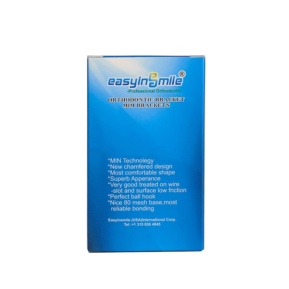 SNAWOP Dental Orthodontic Brackets Mini Metal Tooth Braces Roth/MBT(5 Packs MBT 022 3-4-5 with Hooks)
