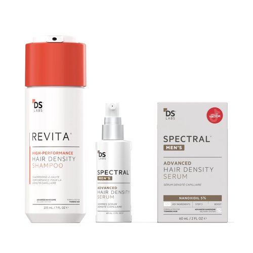 DS Labs Revita Shampoo & Spectral Men’s Serum Kit – Scalp First Cleanse & Lightweight Leave-In for Fuller Looking, Thicker Looking Hair, Sulfate & Silicone Free Shampoo, Fast Absorbing Serum