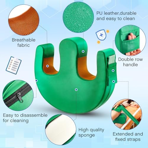 TrelaCo 2 Pcs Bedridden Patient Turning Device Set, Including 1 Turning Pillow and 1 Turning Belt, Prevent Muscle Atrophy for Elderly Seniors Disability Prevention Bed Sore Aid Care(Green)