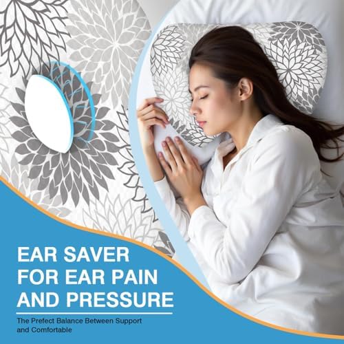 Ear Piercing Pillow for Side Sleepers Pillows with Holes for Ear Pain,Donut Pillow for Ear Side Sleeping Pillow for Adults CNH Ear Pain Relief Pressure Sores Ear Pillow with Hole in Center