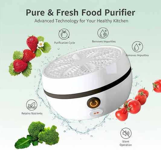 Fruit & Vegetable Cleaning Machine: Vegetable Cleaner Device with Multi-Mode Cleaning - Portable Waterproof Food Purifier for Fruits, Vegetables, Meat & Seafood - USB Rechargeable (blue)
