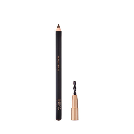 INIKA Organic Brow Pencil | Shape, Fill, Define + Increase Volume with Longwearing Pigments, Rich Colour & Nourishing Skincare Ingredients. 100% Natural + Water-Resistant. Brunette